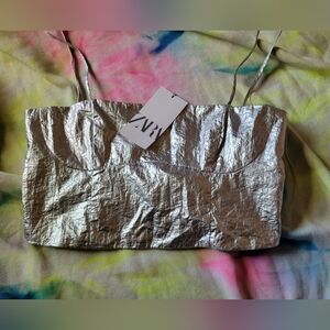 Zara metallic crop top